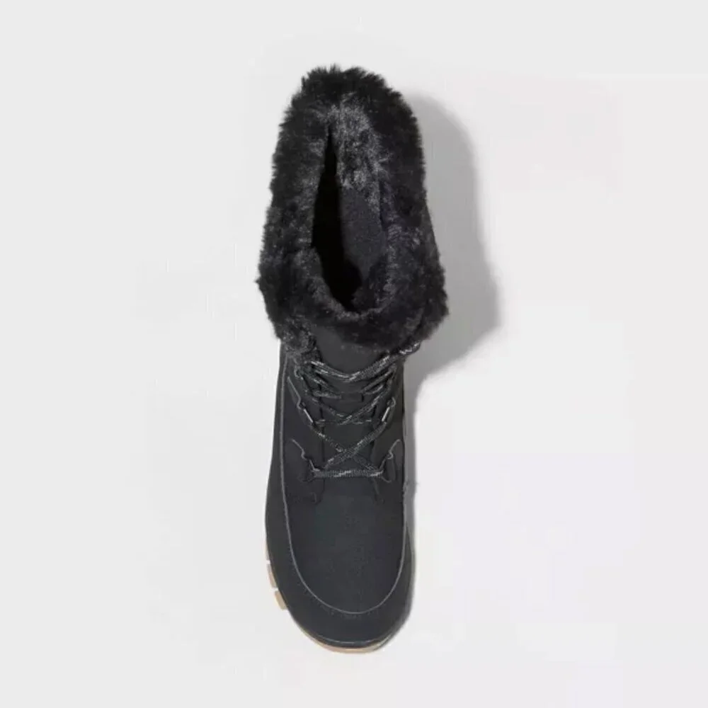 Universal Thread Jet Black Women's Carla Tall Winter Boots‎